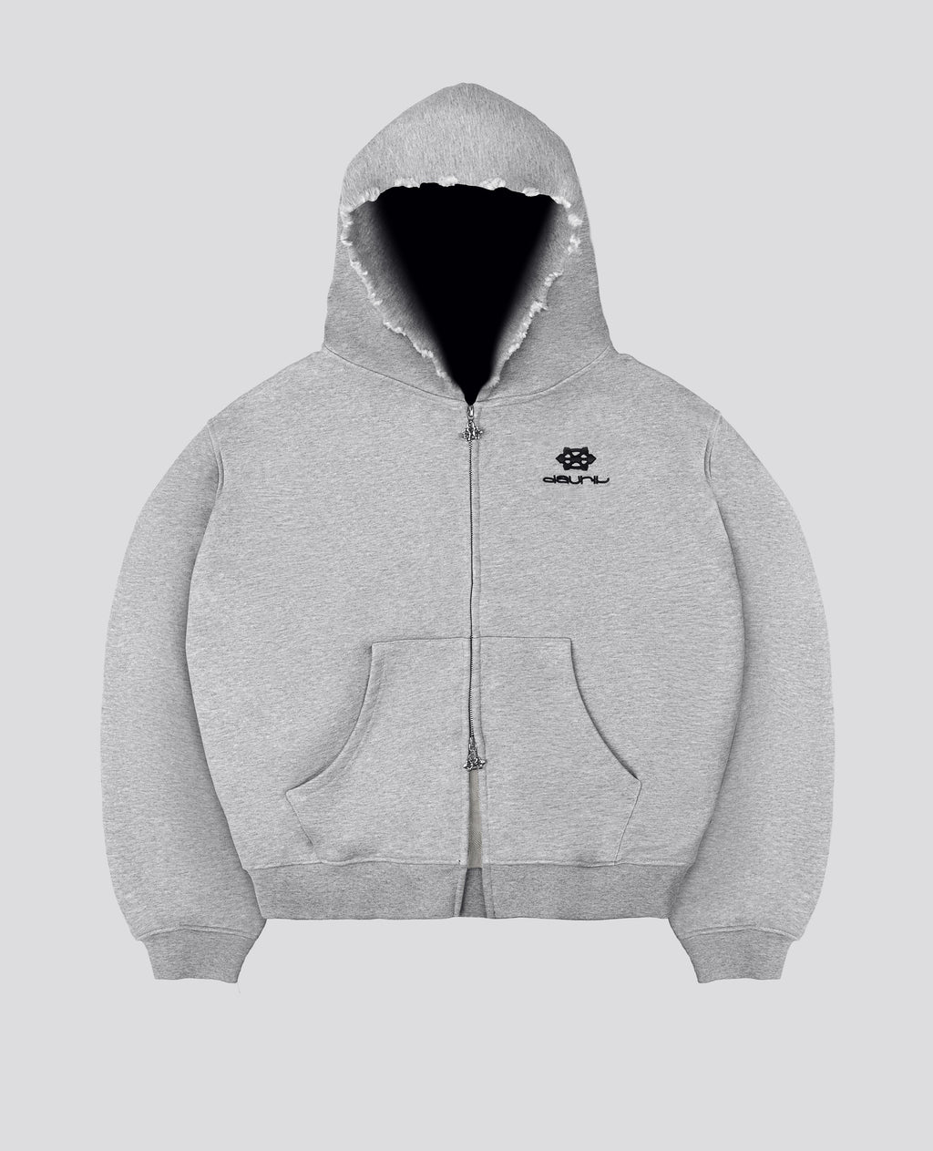 GREY DISTRESSED ZIP